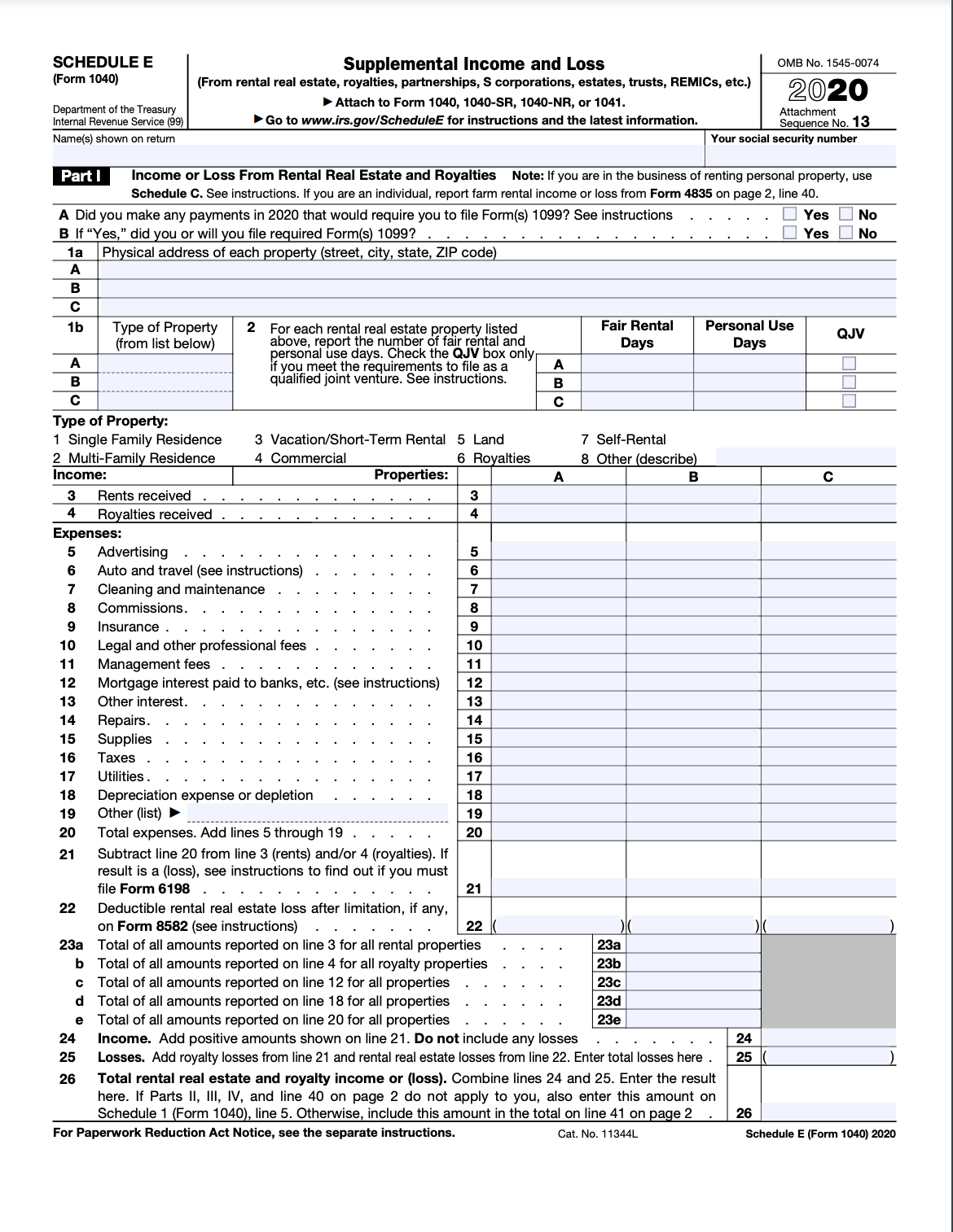 About The Schedule E Rental Income Tax Form