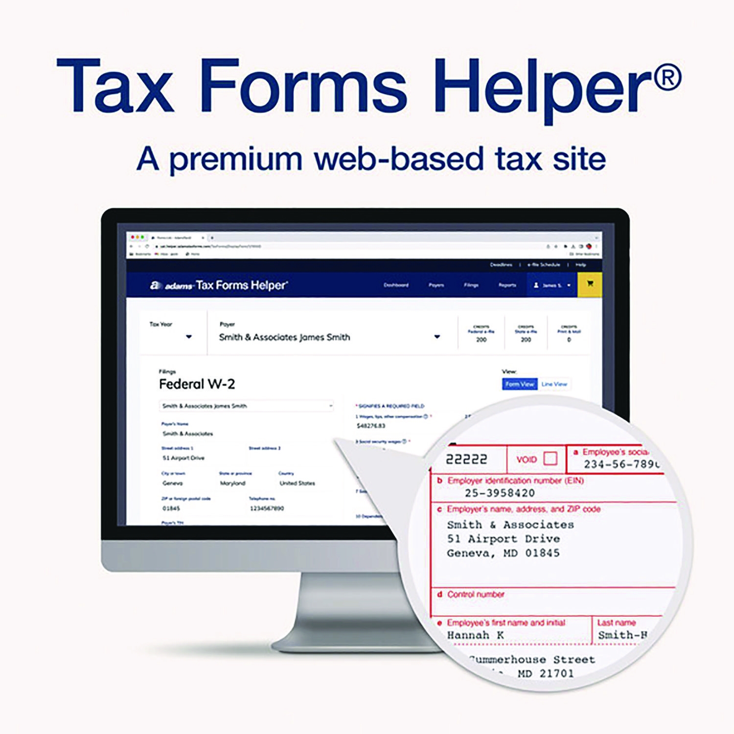 Adams 4 Part W 2 Tax Forms With Tax Forms Helper Fiscal Year 2024 