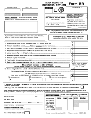 AKRON INCOME TAX Fill And Sign Printable Template Online