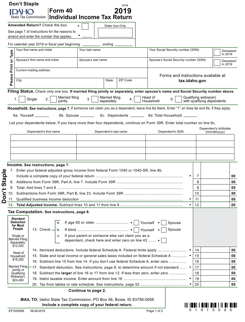 Alabama Income Tax Form 40 Printable Printable Forms Free Online
