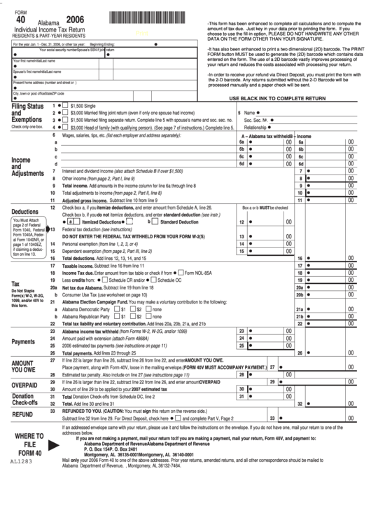 Alabama Tax Forms 2024 Printable Image To U