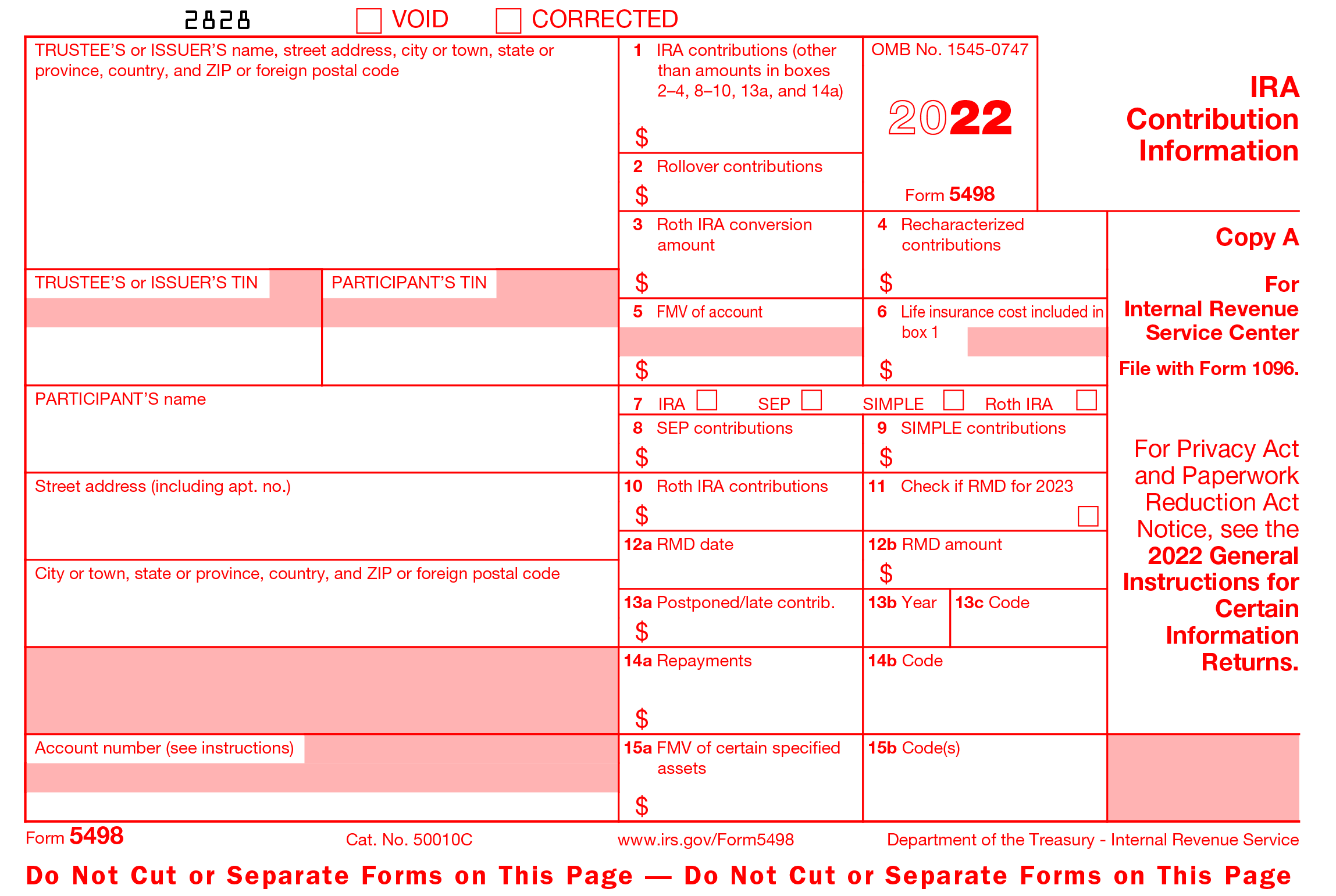 All About IRS Tax Form 5498 For 2020 IRA For Individuals