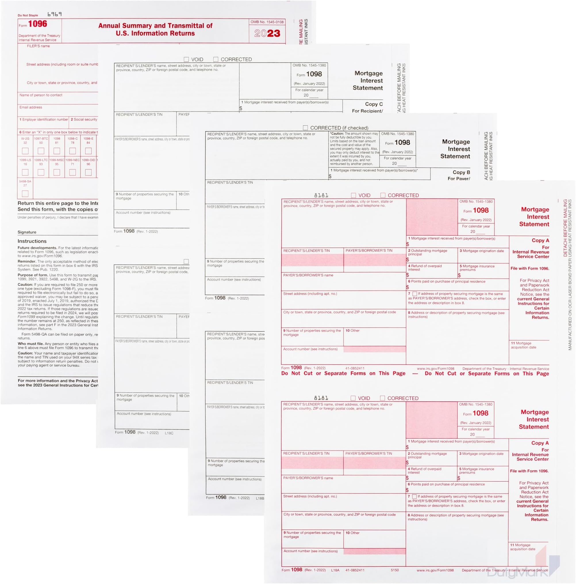 Amazon 1098 Mortgage Interest Tax Form 2023 3 Part Laser Federal Amazon 1098 Mortgage Interest Tax Form 2023 3 Part Laser Federal