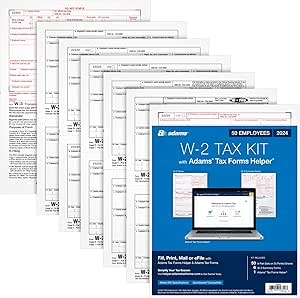 Amazon Adams 2024 W2 Tax Forms 2024 6 Part Laser Inkjet Tax