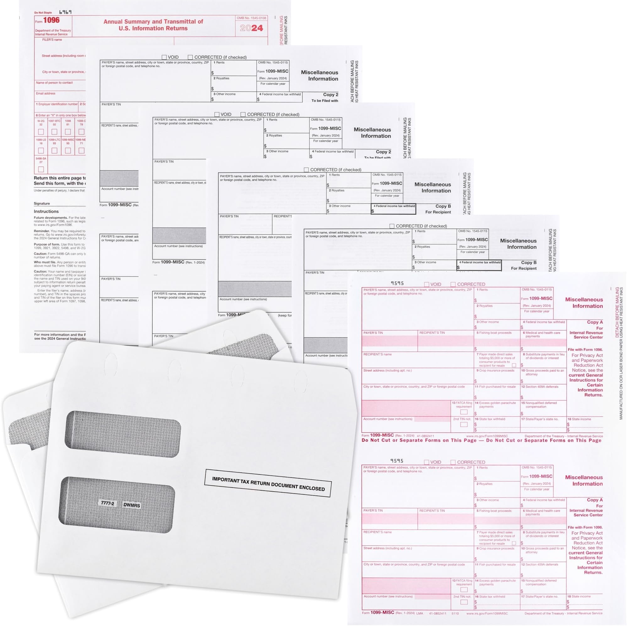 Amazon Adams 2024 W2 Tax Forms 2024 6 Part Laser Inkjet Tax 