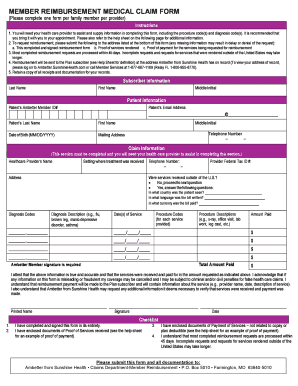 Ambetter Reimbursement Fill Online Printable Fillable Blank 