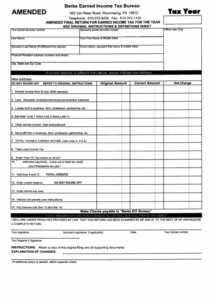 Amended Final Return For Earned Income Tax Form Berks Earned Income