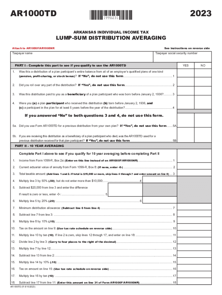 Ar Income Averaging 2023 2025 Form Fill Out And Sign Printable PDF 