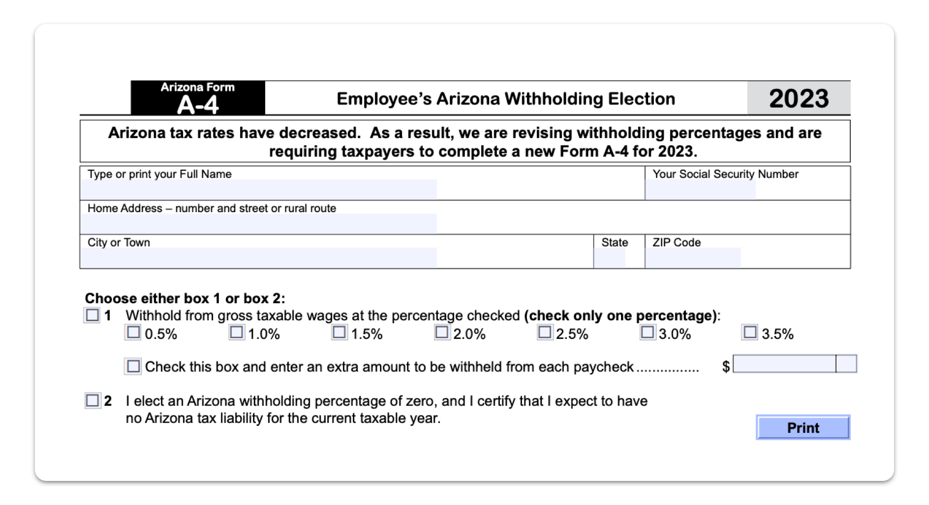 Arizona A 4 Form 2024 Elsi Nonnah