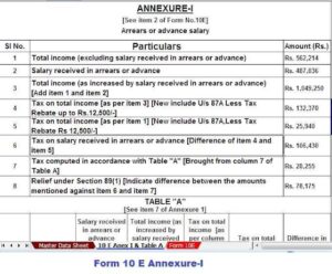 Automated Income Tax Arrears Relief Calculator U s 89 1 With Form 10E