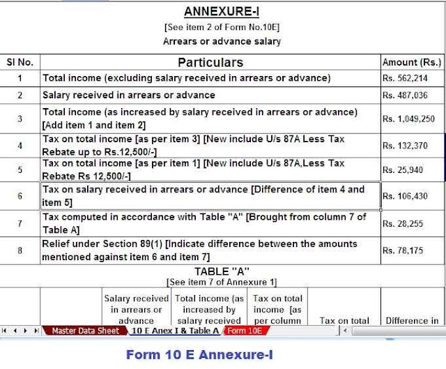 Automated Income Tax Arrears Relief Calculator U s 89 1 With Form 10E