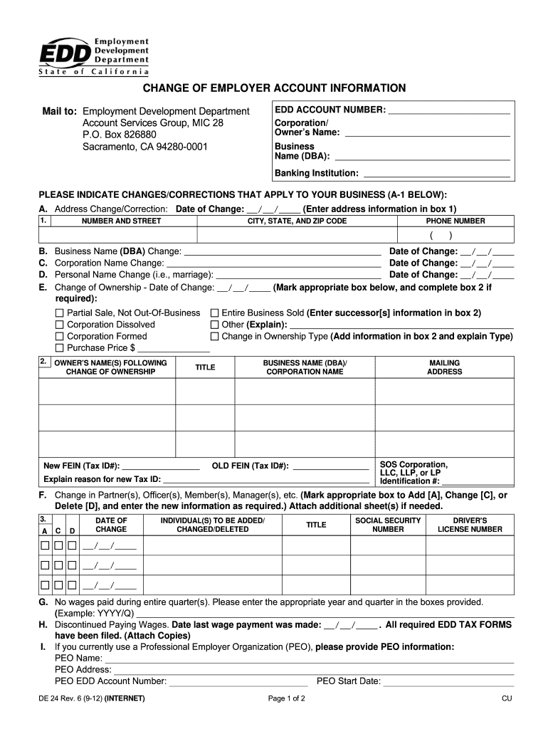 California Edd Forms Fill Out Sign Online DocHub