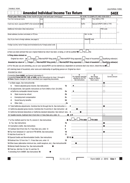 California Fillable Tax Forms Printable Forms Free Online