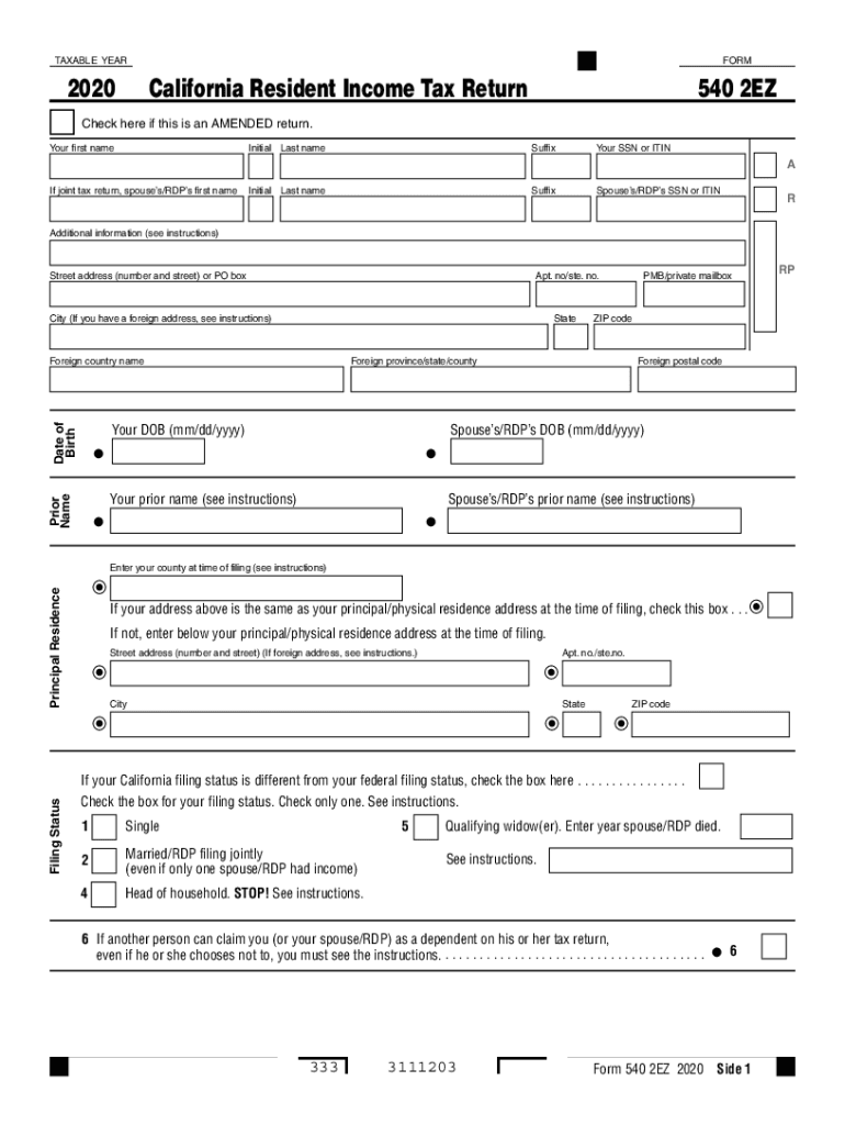 California State Tax Fillable Form Printable Forms Free Online