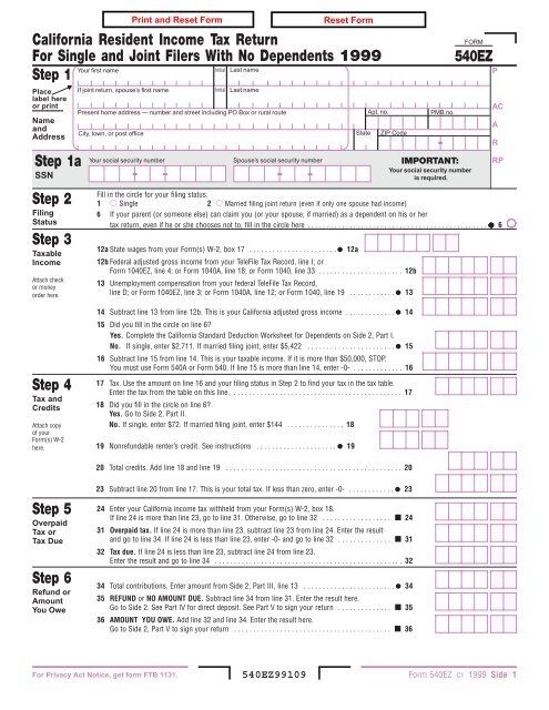 California State Tax Forms