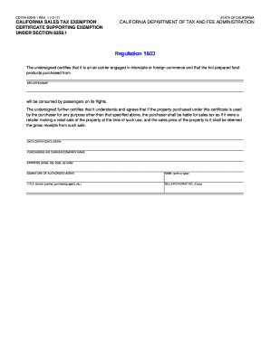 California Tax Exempt Form Fill And Sign Printable Template Online