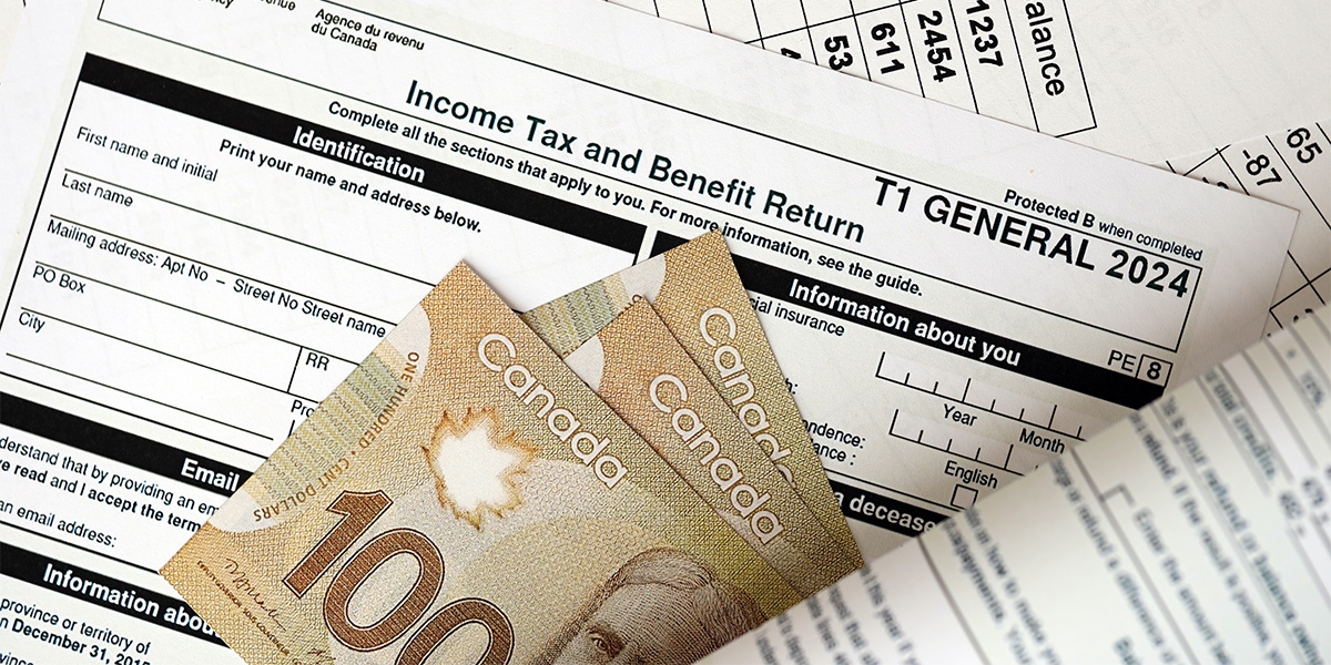 Canadian T1 General Tax Form Income Tax And Benefit Return Lies On 
