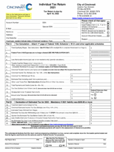 Cincinnati Income Tax Forms Fill Out Sign Online DocHub