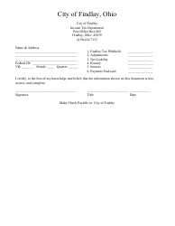City Of Findlay Ohio Tax Form Fill Out Sign Online And Download PDF 