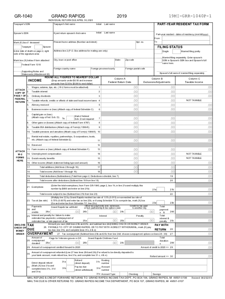 City Of Grand Rapids Tax 2019 2025 Form Fill Out And Sign Printable 