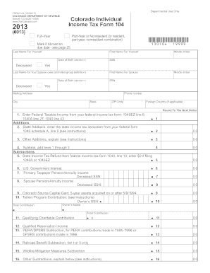 Colorado Individual Income Tax Form 104 FileYourTaxes Com Fill Out 