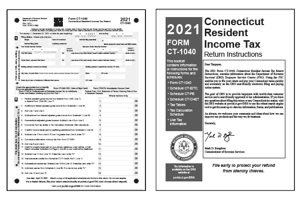 Connecticut Tax Forms And Instructions For 2021 CT 1040 