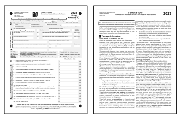 Connecticut Tax Forms And Instructions For 2023 CT 1040 