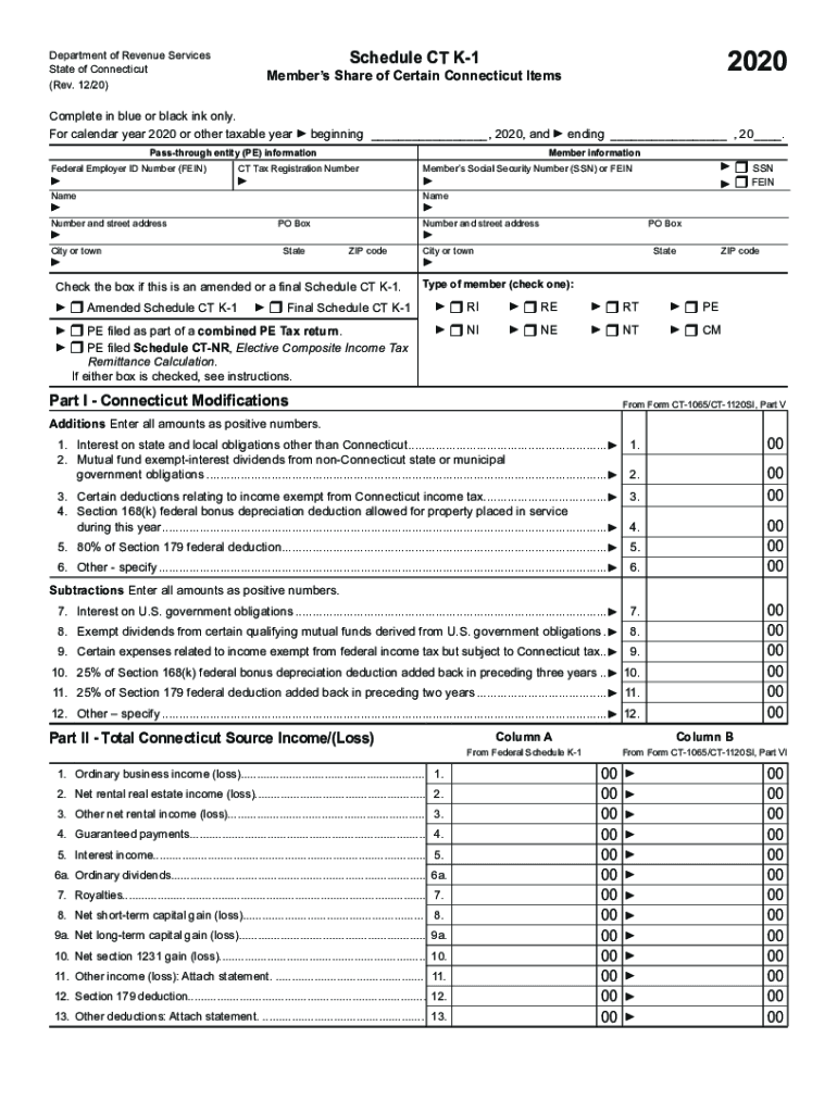 Ct K 1 2020 2025 Form Fill Out And Sign Printable PDF Template 