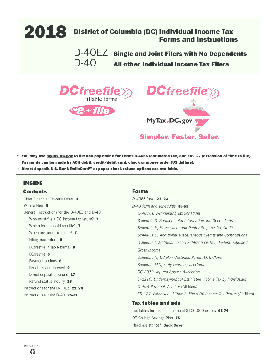 Dc Tax Form D 40 Complete With Ease AirSlate SignNow