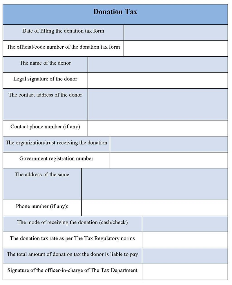 Donation Tax Form Editable PDF Forms
