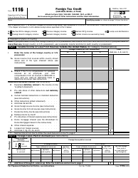 Download Instructions For IRS Form 1116 Foreign Tax Credit Individual 