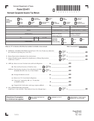 Download Instructions For VT Form CO 411 Corporate Income Tax Return 