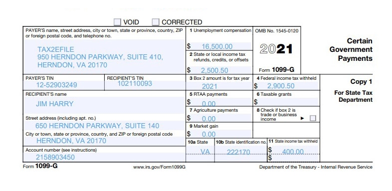 E file 2022 1099 G Form Online Certain Government Payments