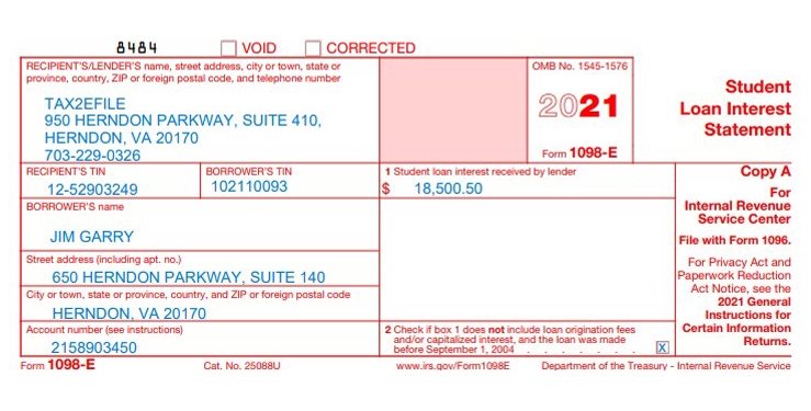 E file Form 1098 E IRS Form 1098 E Student Loan Interest Statement