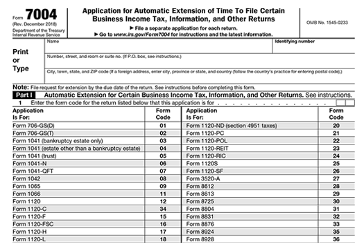 E File IRS Form 7004 How To File 7004 Extension Online