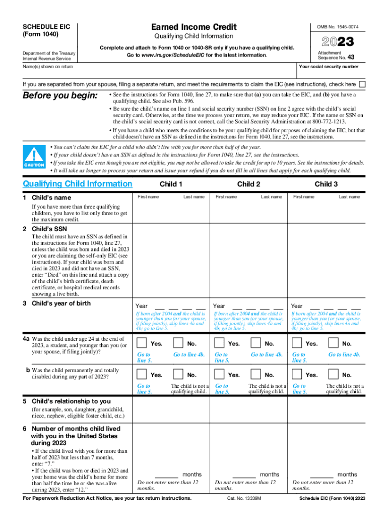 Earned Income Credit Table 2023 2025 Form Fill Out And Sign Printable 