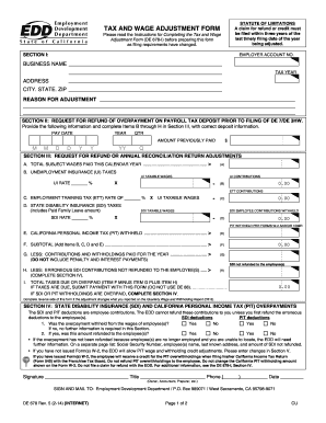 Edd Tax Form Fill Online Printable Fillable Blank PdfFiller