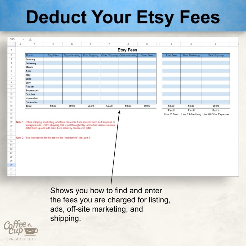 Etsy 1099K Annual Tax Planner Etsy Gross Income And Expense Tracker 