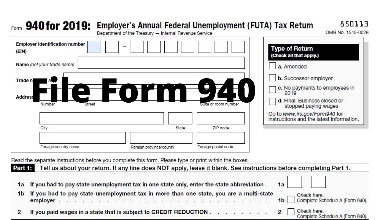 Federal 940 Form 2023 Printable Forms Free Online