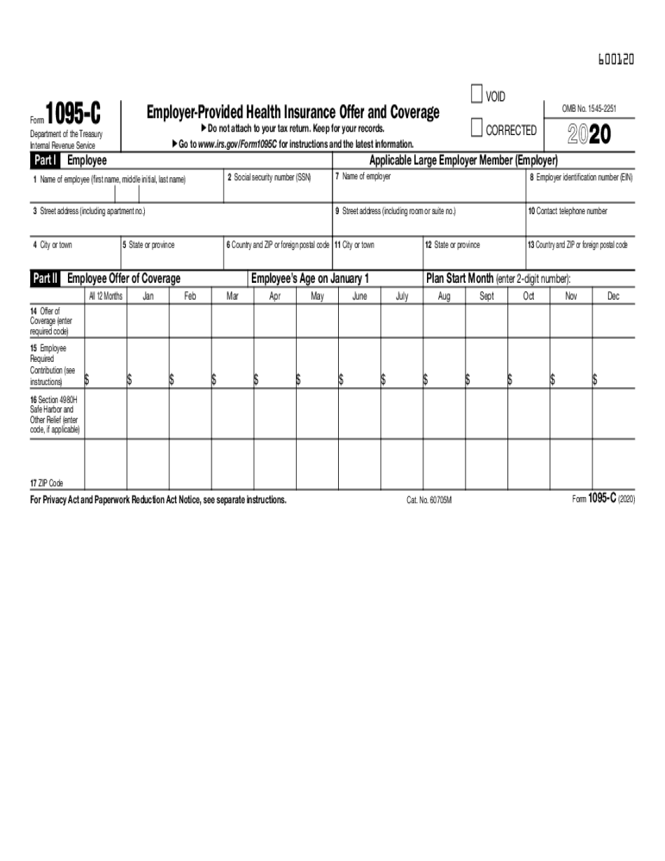 Fillable 1095 A Form Printable Forms Free Online