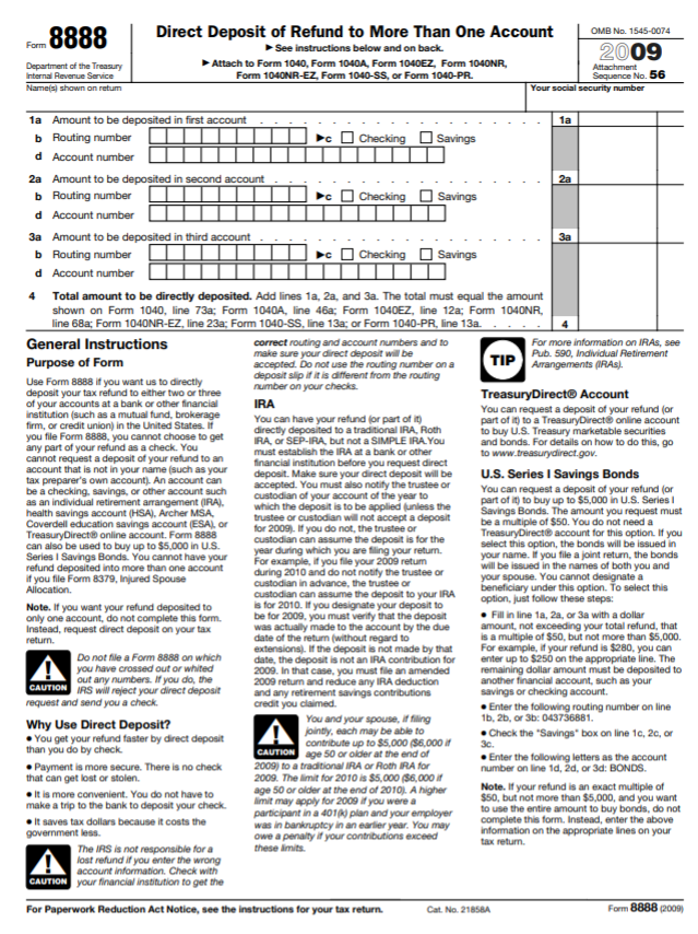 Fillable Form IRS 8888 Irs Financial Institutions Internal Revenue 