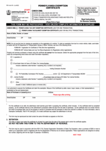 Fillable Form Rev 1220 Pennsylvania Exemption Certifi Vrogue co