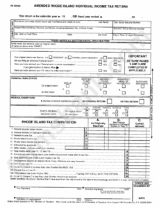 Fillable Form Ri 1040x Amended Rhode Island Individual Income Tax