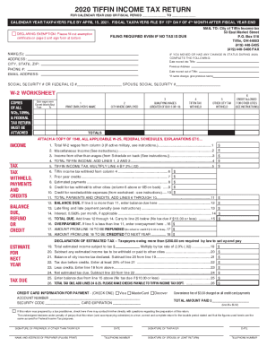 Fillable Online 2020 Income Tax Form Fax Email Print PdfFiller