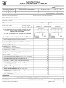 Fillable Online 2020 Taxpayer Annual Local Earned Income Tax Return Fax