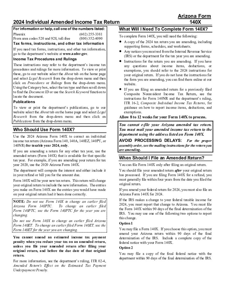 Fillable Online 2024 Individual Amended Income Tax Return Fax Email 