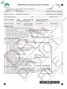 Fillable Online 2024 Montana Individual Income Tax Return Fax Email