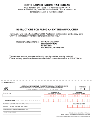 Fillable Online BERKS EARNED INCOME TAX BUREAU Please Remit All Fax 