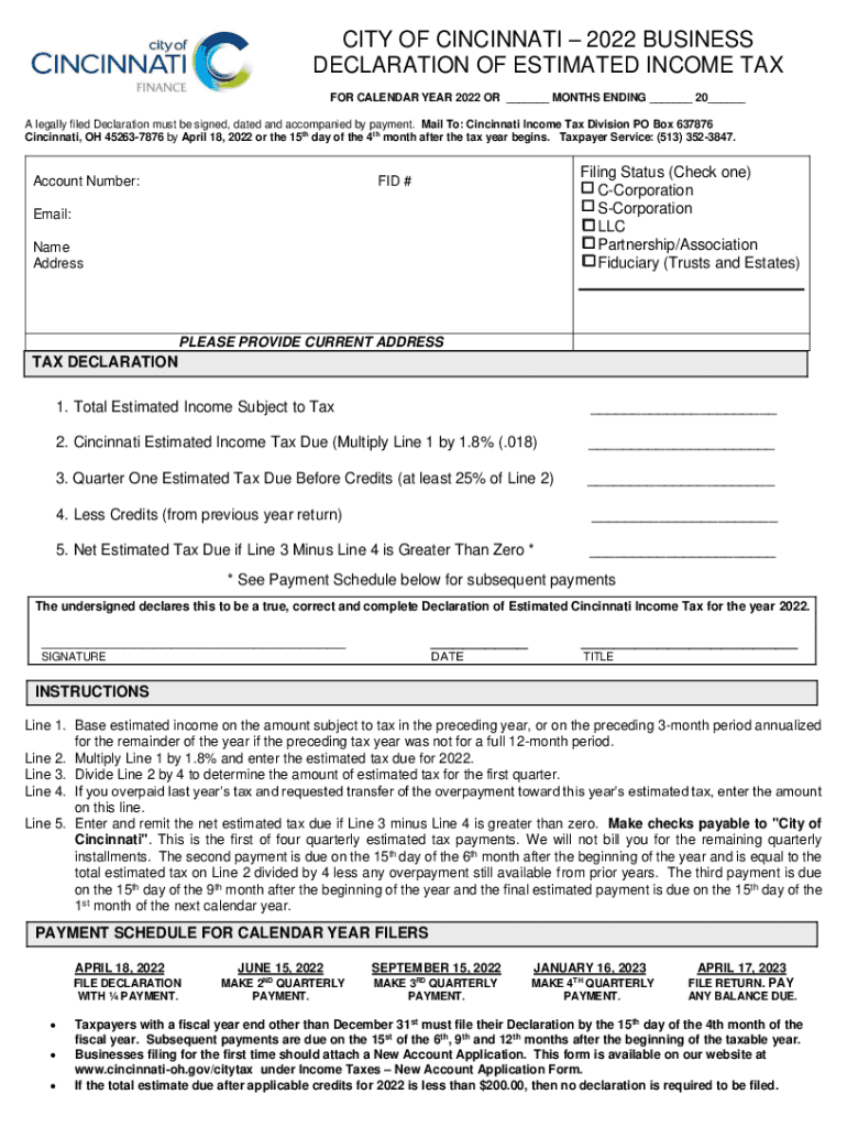 Fillable Online City Of Cincinnati Income Tax Rules Regulations Fax 