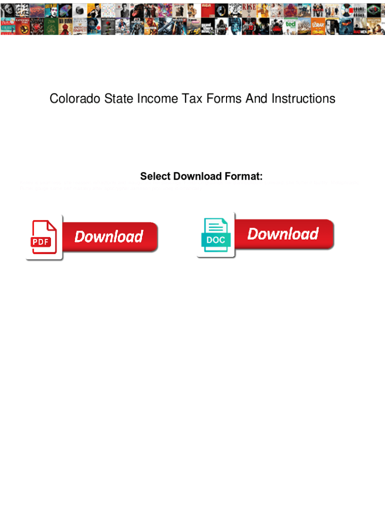 Fillable Online Colorado State Income Tax Forms And Instructions 